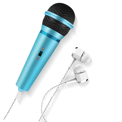 Mini-Stereo-Mikrofon Mic 3.5 mm Klinkenbuchse M05 Hellblau