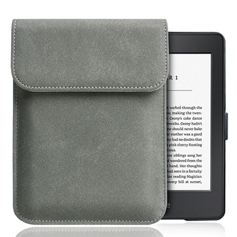 Samt Handy Tasche Sleeve Hülle S01 für Amazon Kindle Paperwhite 6 inch Grau