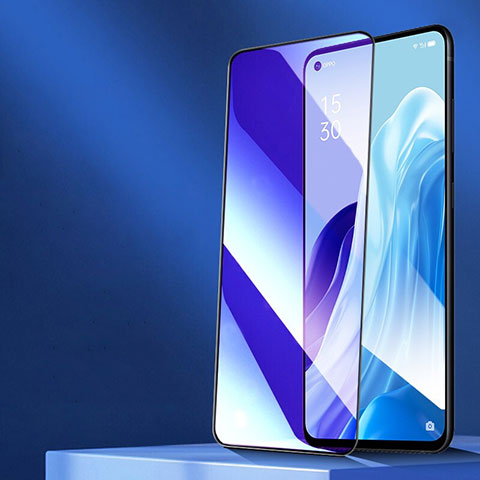 Schutzfolie Full Coverage Displayschutzfolie Panzerfolie Gehärtetes Glas Glasfolie Anti Blue Ray Skins zum Aufkleben Panzerglas F04 für Oppo Reno6 Pro+ Plus 5G Schwarz