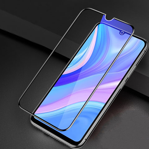 Schutzfolie Full Coverage Displayschutzfolie Panzerfolie Gehärtetes Glas Glasfolie Anti Blue Ray Skins zum Aufkleben Panzerglas für Huawei Y8p Schwarz