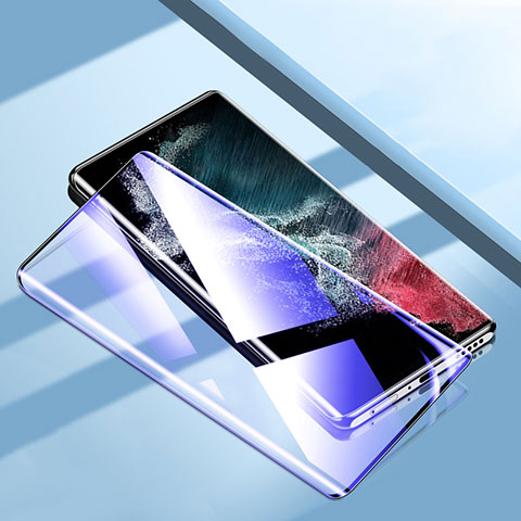 Schutzfolie Full Coverage Displayschutzfolie Panzerfolie Gehärtetes Glas Glasfolie Anti Blue Ray Skins zum Aufkleben Panzerglas für Samsung Galaxy S23 Ultra 5G Schwarz