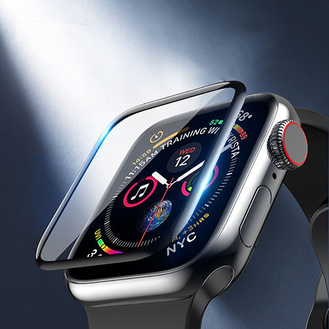 Schutzfolie Full Coverage Displayschutzfolie Panzerfolie Gehärtetes Glas Glasfolie Skins zum Aufkleben Panzerglas F02 für Apple iWatch 5 40mm Schwarz