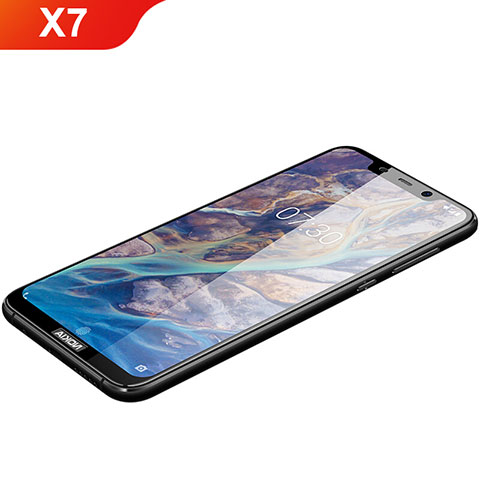 Schutzfolie Full Coverage Displayschutzfolie Panzerfolie Gehärtetes Glas Glasfolie Skins zum Aufkleben Panzerglas F03 für Nokia X7 Schwarz