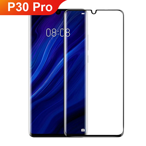 Schutzfolie Full Coverage Displayschutzfolie Panzerfolie Gehärtetes Glas Glasfolie Skins zum Aufkleben Panzerglas F07 für Huawei P30 Pro Schwarz