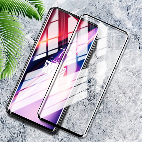 Schutzfolie Full Coverage Displayschutzfolie Panzerfolie Gehärtetes Glas Glasfolie Skins zum Aufkleben Panzerglas F08 für OnePlus 7 Pro Schwarz