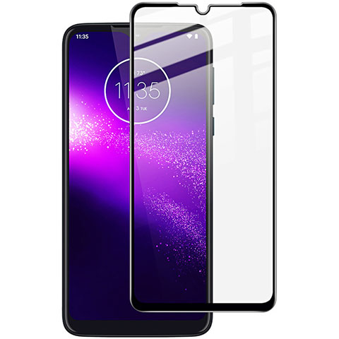 Schutzfolie Full Coverage Displayschutzfolie Panzerfolie Gehärtetes Glas Glasfolie Skins zum Aufkleben Panzerglas für Motorola Moto G8 Play Schwarz