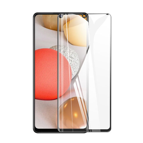 Schutzfolie Full Coverage Displayschutzfolie Panzerfolie Gehärtetes Glas Glasfolie Skins zum Aufkleben Panzerglas für Samsung Galaxy A42 5G Schwarz