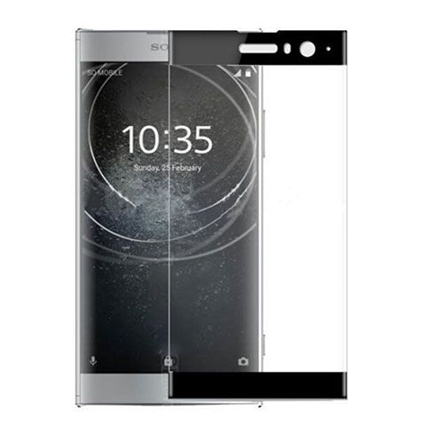 Schutzfolie Full Coverage Displayschutzfolie Panzerfolie Gehärtetes Glas Glasfolie Skins zum Aufkleben Panzerglas für Sony Xperia XA2 Schwarz