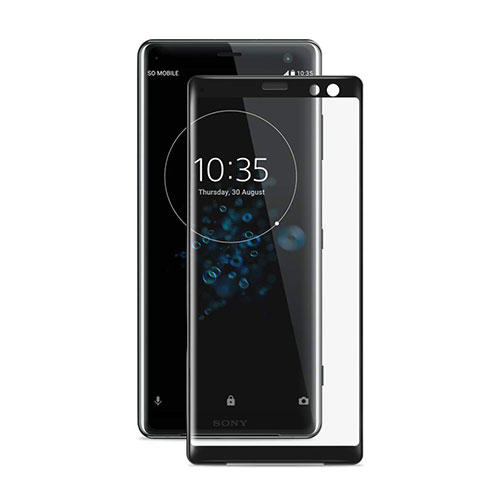 Schutzfolie Full Coverage Displayschutzfolie Panzerfolie Gehärtetes Glas Glasfolie Skins zum Aufkleben Panzerglas für Sony Xperia XZ3 Schwarz