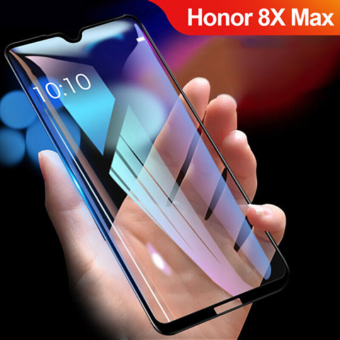 Schutzfolie Full Coverage Displayschutzfolie Panzerfolie Gehärtetes Glas Glasfolie Skins zum Aufkleben Panzerglas R01 für Huawei Honor 8X Max Schwarz
