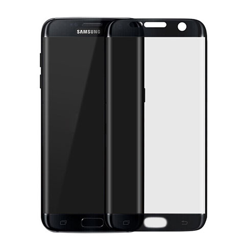 Schutzfolie Full Coverage Displayschutzfolie Panzerfolie Skins zum Aufkleben Gehärtetes Glas Glasfolie F04 für Samsung Galaxy S7 Edge G935F Schwarz