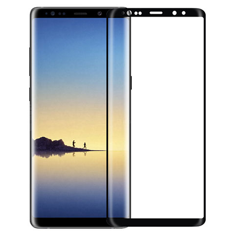 Schutzfolie Full Coverage Displayschutzfolie Panzerfolie Skins zum Aufkleben Gehärtetes Glas Glasfolie F05 für Samsung Galaxy Note 8 Schwarz