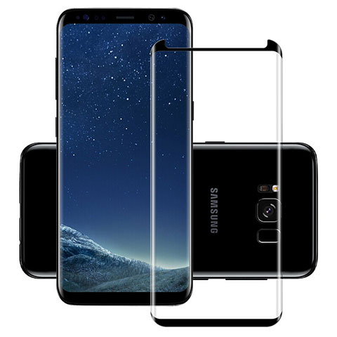 Schutzfolie Full Coverage Displayschutzfolie Panzerfolie Skins zum Aufkleben Gehärtetes Glas Glasfolie F11 für Samsung Galaxy S8 Plus Schwarz