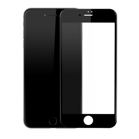 Schutzfolie Full Coverage Displayschutzfolie Panzerfolie Skins zum Aufkleben Gehärtetes Glas Glasfolie für Apple iPhone 7 Schwarz