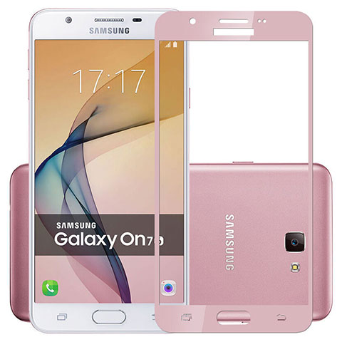 Schutzfolie Full Coverage Displayschutzfolie Panzerfolie Skins zum Aufkleben Gehärtetes Glas Glasfolie für Samsung Galaxy J7 Prime Rosa