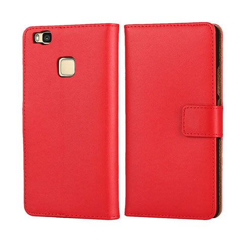 Schutzhülle Flip Tasche Leder für Huawei P9 Lite Rot