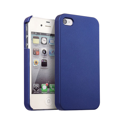 Schutzhülle Kunststoff Hülle Matt für Apple iPhone 4S Blau