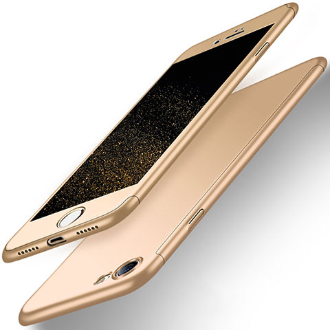 Schutzhülle Kunststoff Hülle Matt Vorder und Rückseite 360 Grad für Apple iPhone SE (2020) Gold