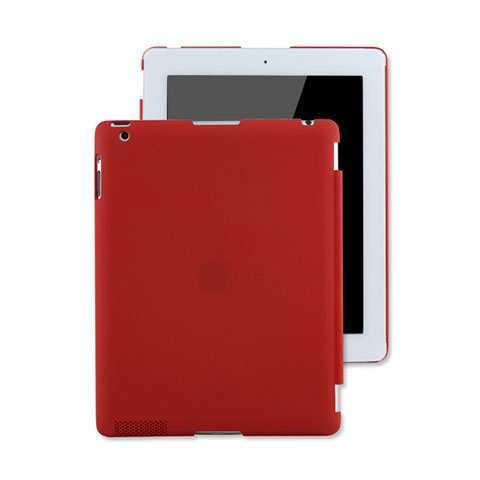 Schutzhülle Kunststoff Tasche Matt für Apple iPad 4 Rot
