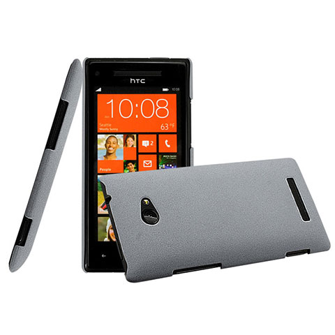 Schutzhülle Kunststoff Tasche Matt für HTC 8X Windows Phone Grau