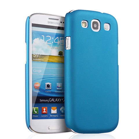 Schutzhülle Kunststoff Tasche Matt für Samsung Galaxy S3 III LTE 4G Hellblau