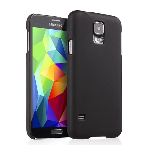 Schutzhülle Kunststoff Tasche Matt für Samsung Galaxy S5 G900F G903F Schwarz