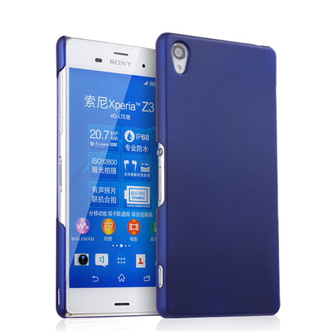 Schutzhülle Kunststoff Tasche Matt für Sony Xperia Z3 Blau
