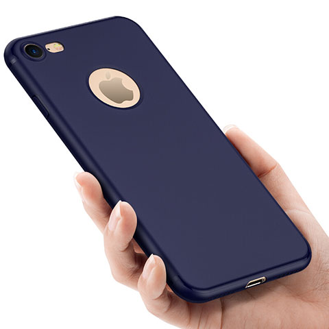 Schutzhülle Kunststoff Tasche Matt Loch für Apple iPhone SE (2020) Blau
