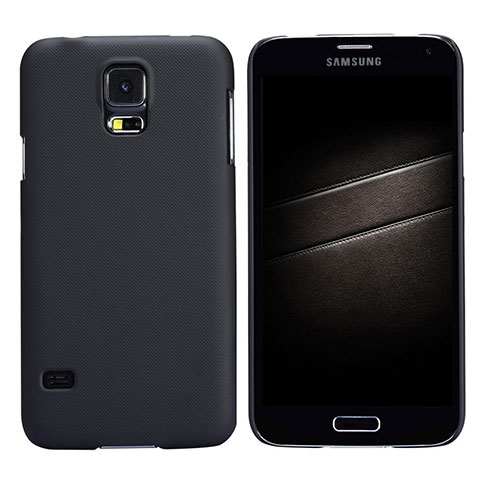 Schutzhülle Kunststoff Tasche Matt M02 für Samsung Galaxy S5 G900F G903F Schwarz