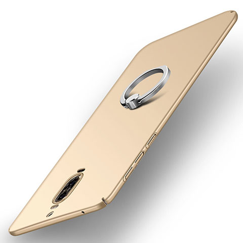 Schutzhülle Kunststoff Tasche Matt mit Fingerring Ständer A02 für Huawei Mate 9 Pro Gold