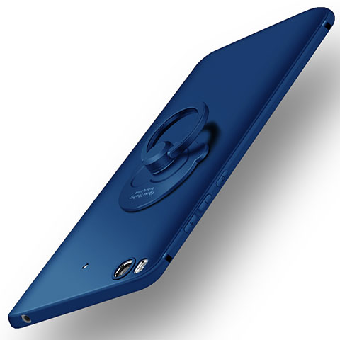 Schutzhülle Kunststoff Tasche Matt mit Fingerring Ständer für Xiaomi Mi 5S Blau