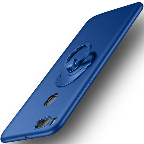 Schutzhülle Kunststoff Tasche Matt mit Fingerring Ständer für Xiaomi Mi A1 Blau