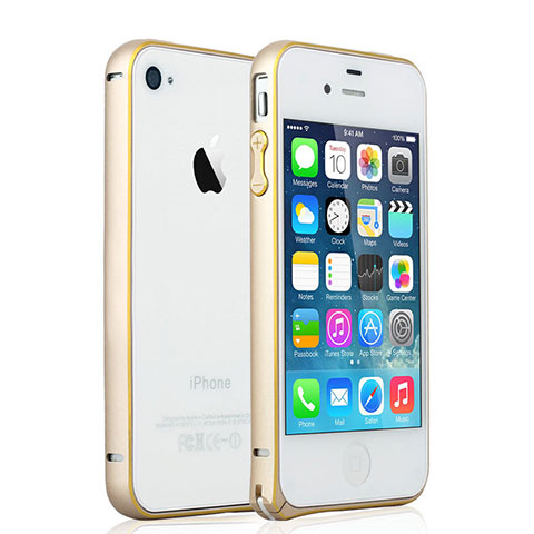 Schutzhülle Luxus Aluminium Metall Rahmen für Apple iPhone 4 Gold