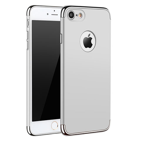 Schutzhülle Luxus Metall Rahmen und Kunststoff M01 für Apple iPhone 7 Weiß