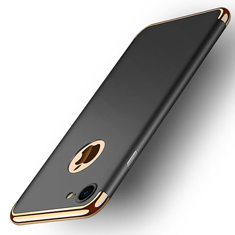 Schutzhülle Luxus Metall Rahmen und Kunststoff M02 für Apple iPhone SE (2020) Schwarz