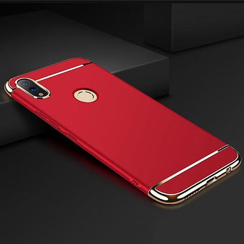 Schutzhülle Luxus Metall Rahmen und Kunststoff Schutzhülle Tasche M01 für Huawei Honor 8X Rot