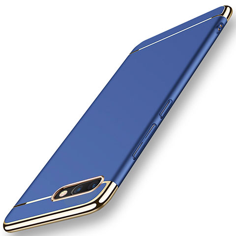 Schutzhülle Luxus Metall Rahmen und Kunststoff Schutzhülle Tasche M01 für Huawei Honor V10 Blau