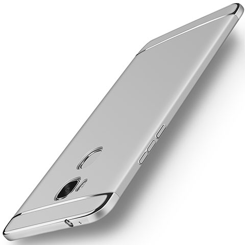 Schutzhülle Luxus Metall Rahmen und Kunststoff Schutzhülle Tasche M01 für Huawei Honor X5 Silber