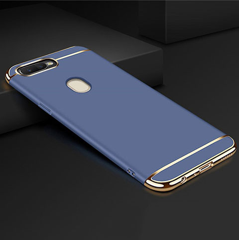 Schutzhülle Luxus Metall Rahmen und Kunststoff Schutzhülle Tasche M01 für Oppo AX7 Blau