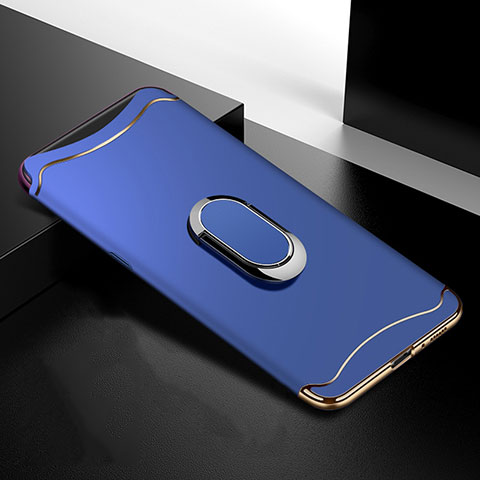 Schutzhülle Luxus Metall Rahmen und Kunststoff Schutzhülle Tasche M01 für Oppo Find X Super Flash Edition Blau