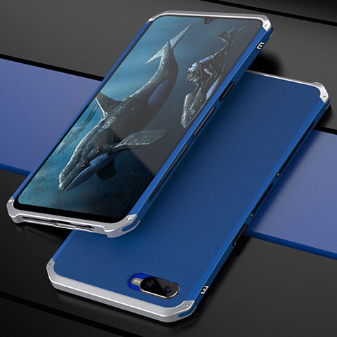 Schutzhülle Luxus Metall Rahmen und Kunststoff Schutzhülle Tasche M01 für Oppo RX17 Neo Hellblau