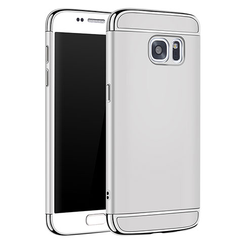 Schutzhülle Luxus Metall Rahmen und Kunststoff Schutzhülle Tasche M01 für Samsung Galaxy S7 G930F G930FD Silber