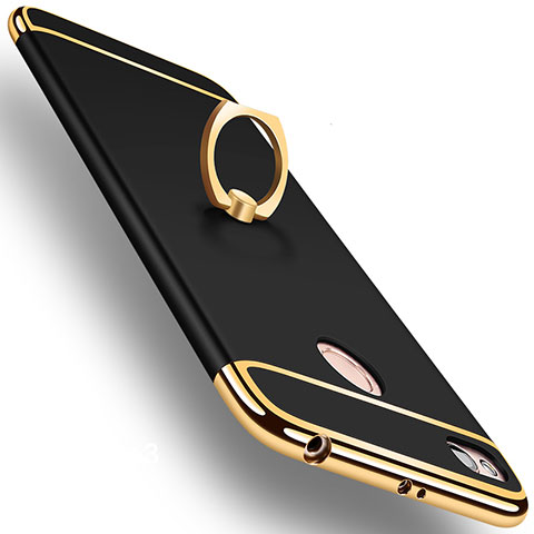 Schutzhülle Luxus Metall Rahmen und Kunststoff Schutzhülle Tasche M01 für Xiaomi Redmi 4X Schwarz