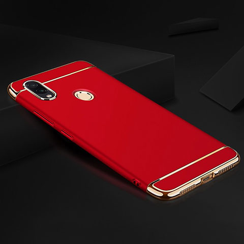 Schutzhülle Luxus Metall Rahmen und Kunststoff Schutzhülle Tasche M01 für Xiaomi Redmi Note 7 Pro Rot