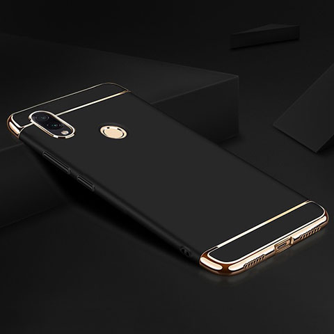 Schutzhülle Luxus Metall Rahmen und Kunststoff Schutzhülle Tasche M01 für Xiaomi Redmi Note 7 Schwarz