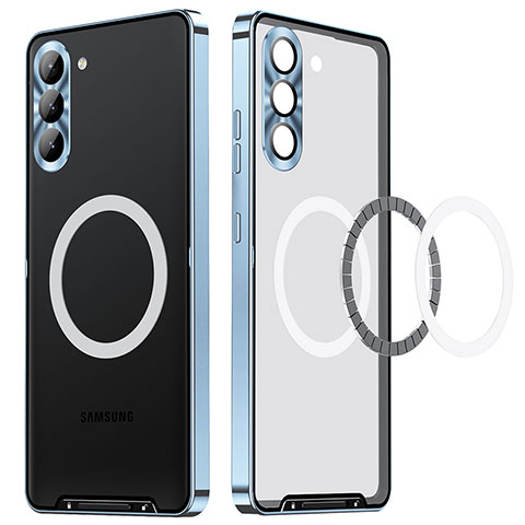Schutzhülle Luxus Metall Rahmen und Kunststoff Schutzhülle Tasche mit Mag-Safe Magnetic Magnetisch LK1 für Samsung Galaxy S22 Plus 5G Blau