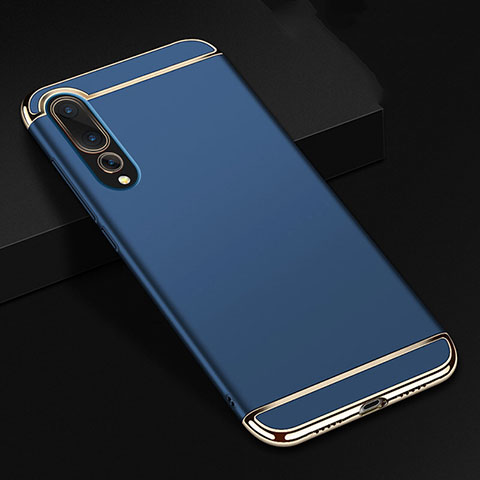 Schutzhülle Luxus Metall Rahmen und Kunststoff Schutzhülle Tasche T01 für Huawei P20 Pro Blau