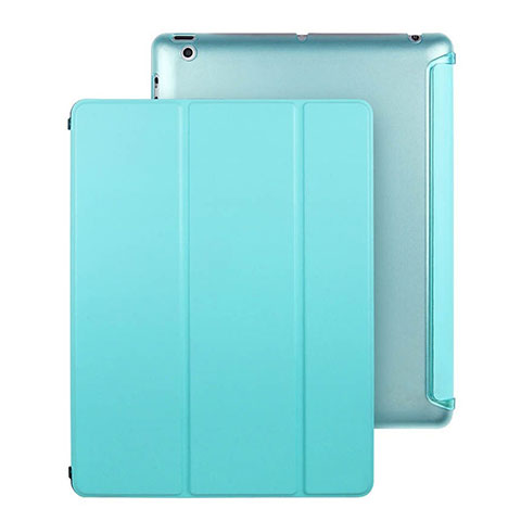 Schutzhülle Stand Tasche Leder für Apple iPad 3 Hellblau