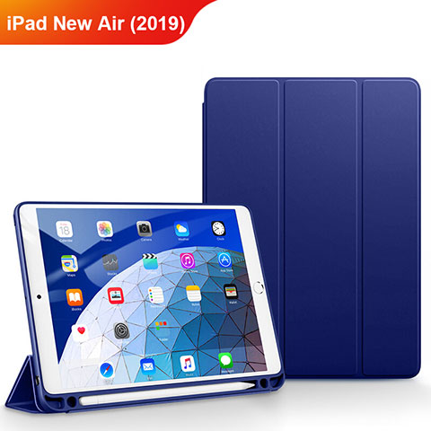 Schutzhülle Stand Tasche Leder für Apple iPad Air 3 Blau