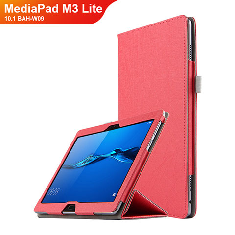 Schutzhülle Stand Tasche Leder für Huawei MediaPad M3 Lite 10.1 BAH-W09 Rot